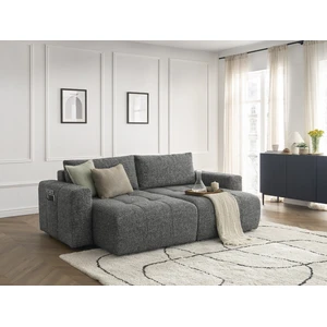 Canapé droit fixe 4 places ARSENE assise profonde tissu chiné Bobochic pas cher