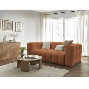 Canapé droit convertible 3 places CLOUD tissu bouclette Bobochic pas cher