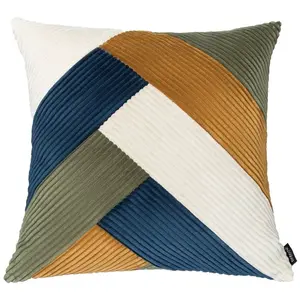 Coussins Bobochic Coussin patchwork réversible lara 45x45 BleuVendu parbobochic-paris
