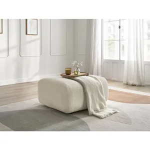 Bobochic - Fauteuil & pouf Pouf talia tissu bouclette Beige - Beige