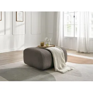 Bobochic pouf talia tissu bouclette marron TALIA