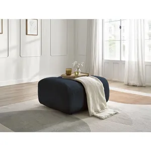 Fauteuil & pouf BOBOCHIC - Pouf TALIA tissu bouclette Bleu foncé