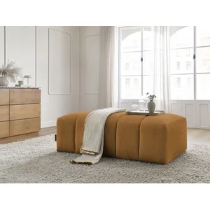 Bobochic pouf pour canapé modulable annecy tissu bouclette jaune ANNECY