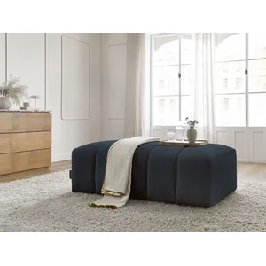 Pouf pour canapé modulable ANNECY tissu bouclette bleu foncé   BOBOCHIC