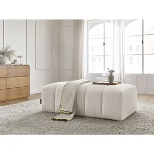 Bobochic pouf pour canapé modulable annecy tissu bouclette blanc ANNECY