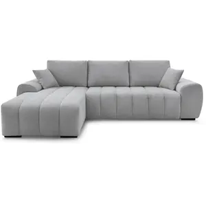 BOBOCHIC Canape d'angle gauche convertible ALBI tissu gris pas cher