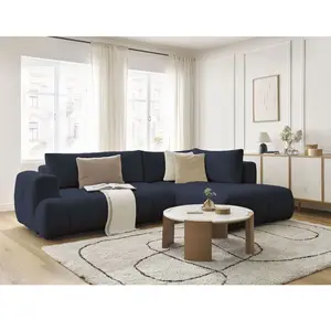 Canapé d'angle L convertible FUJI tissu bouclette Bobochic