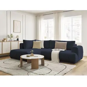 Canapé d'angle L convertible FUJI tissu bouclette Bobochic pas cher