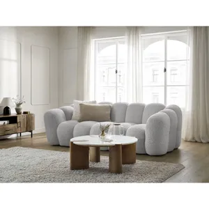 Bobochic canapé droit fixe 3 places hippolyte gris clair HIPPOLYTE pas cher