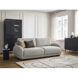 Canapé droit convertible coffre MONICA gris clair BOBOCHIC 3 places pas cher