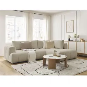 Canapé d'angle L convertible FUJI tissu bouclette Bobochic