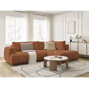 Canapé d'angle L convertible FUJI tissu bouclette Bobochic pas cher
