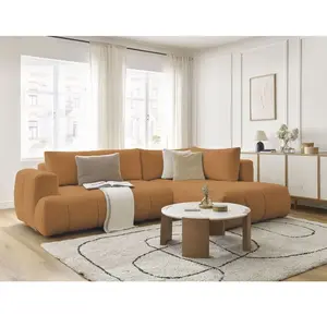 Canapé d'angle L convertible FUJI tissu bouclette Bobochic