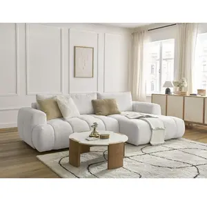 Canapé d'angle convertible FUJI tissu bouclette Bobochic pas cher