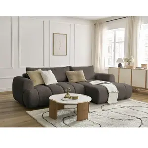 Canapé d'angle convertible FUJI tissu bouclette Bobochic pas cher