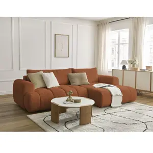 Canapé d'angle convertible FUJI tissu bouclette Bobochic pas cher