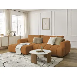 Canapé d'angle convertible FUJI tissu bouclette Bobochic pas cher