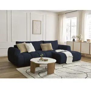 Canapé d'angle convertible FUJI tissu bouclette Bobochic pas cher