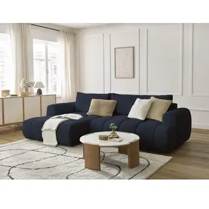 Canapé d'angle convertible FUJI tissu bouclette Bobochic pas cher
