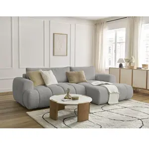 Canapé d'angle convertible FUJI tissu bouclette Bobochic pas cher