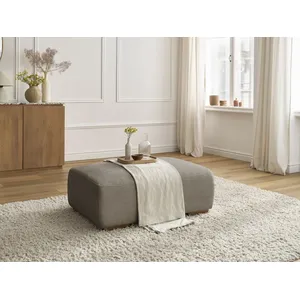 Fauteuil & pouf Bobochic Pouf sidonie tissu chiné Taupe pas cher