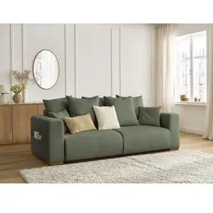 Bobochic canapé droit convertible sidonie velours côtelé vert SIDONIE pas cher