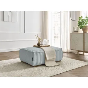 Bobochic pouf chelsea gros côtelé doux gris clair CHELSEA