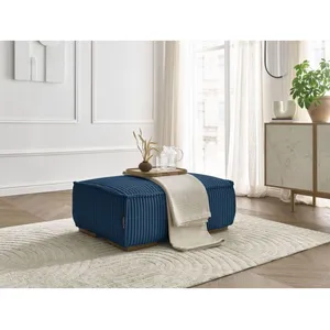 Fauteuil & pouf BOBOCHIC - Pouf CHELSEA gros côtelé doux Bleu foncé
