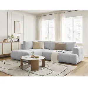 Canapé d'angle L convertible FUJI tissu lisse Bobochic pas cher
