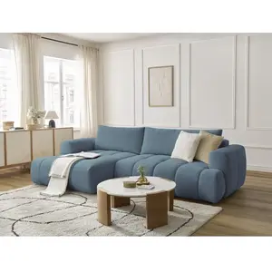 Canapé d'angle convertible FUJI tissu lisse Bobochic pas cher