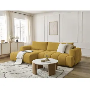 Canapé d'angle convertible FUJI tissu lisse Bobochic pas cher