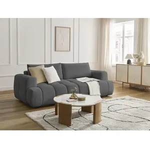 Canapé droit convertible 3 places FUJI tissu lisse Bobochic pas cher