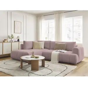 Canapé d'angle L convertible FUJI tissu lisse Bobochic pas cher