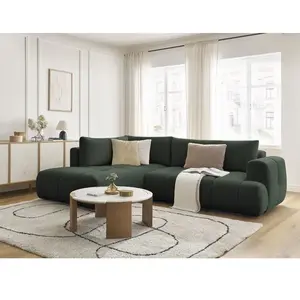 Canapé d'angle L convertible FUJI tissu lisse Bobochic pas cher