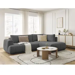 Canapé d'angle L convertible FUJI tissu lisse Bobochic pas cher