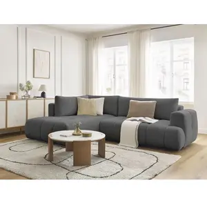 Canapé d'angle L convertible FUJI tissu lisse Bobochic pas cher