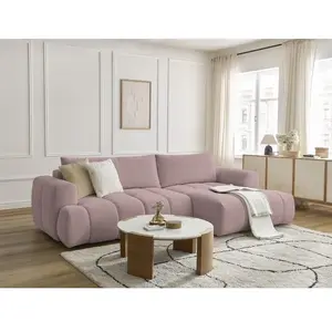 Canapé d'angle convertible FUJI tissu lisse Bobochic pas cher