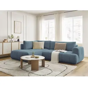 Canapé d'angle L convertible FUJI tissu lisse Bobochic pas cher