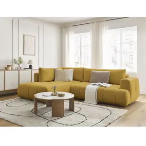Canapé d'angle L convertible FUJI tissu lisse Bobochic pas cher