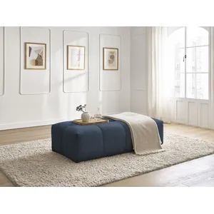 Bobochic pouf petit everest tissu chiné bleu foncé EVEREST