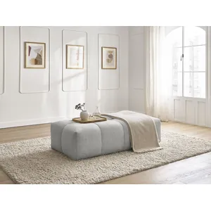 Bobochic pouf petit everest tissu chiné gris clair EVEREST