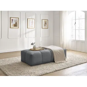 Bobochic pouf petit everest tissu chiné gris foncé EVEREST