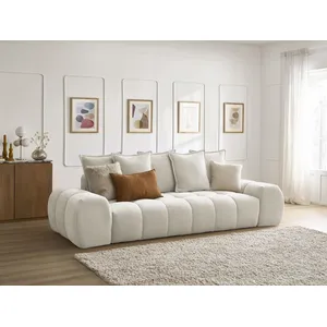 Comparateur de prix : Bobochic canapé droit fixe 3 places everest tissu texturé beige EVEREST