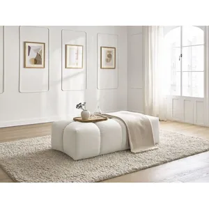Accueil Séjour Fauteuil & pouf Bobochic Pouf petit everest tissu texturé Blanc