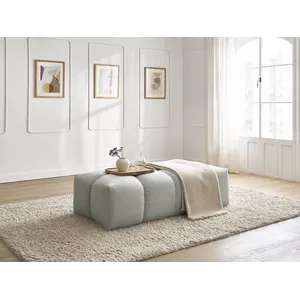 Bobochic pouf petit everest tissu texturé gris clair EVEREST