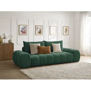 Bobochic canapé droit fixe 3 places everest tissu texturé vert EVEREST pas cher
