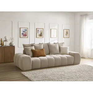 Bobochic canapé droit convertible coffre everest tissu texturé taupe EVEREST pas cher