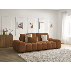 Bobochic canapé droit fixe 3 places everest tissu chiné orange EVEREST pas cher