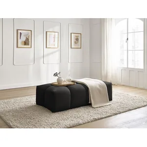 Bobochic pouf petit everest tissu texturé noir EVEREST