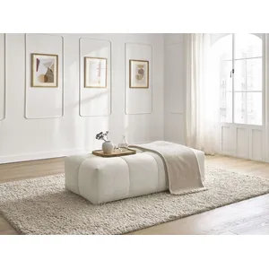 Bobochic pouf petit everest tissu chiné blanc EVEREST